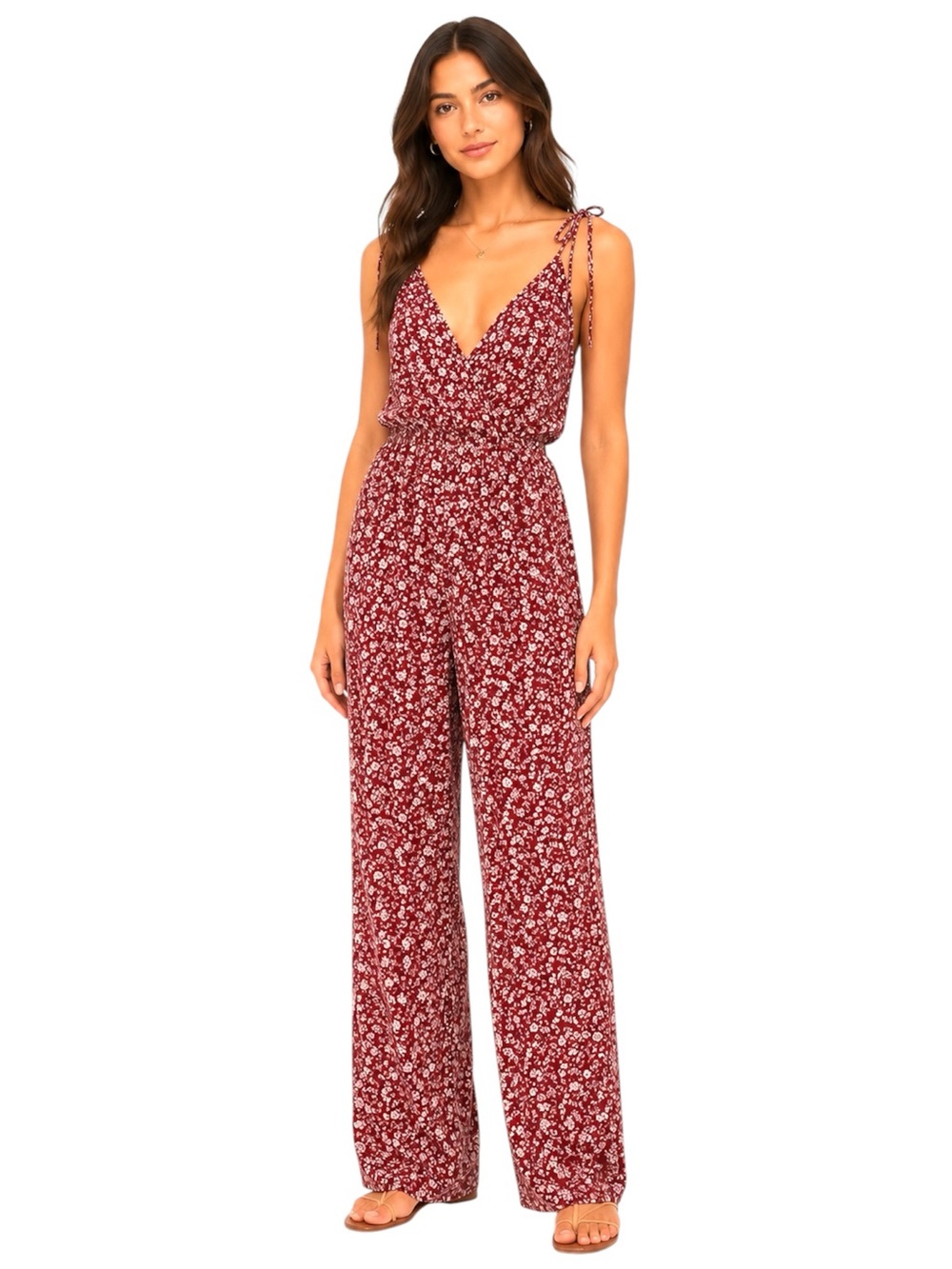 Abercrombie & Fitch Floral Halter Jumpsuit Wide Leg Romper Small Cottagecore - Picture 8 of 8